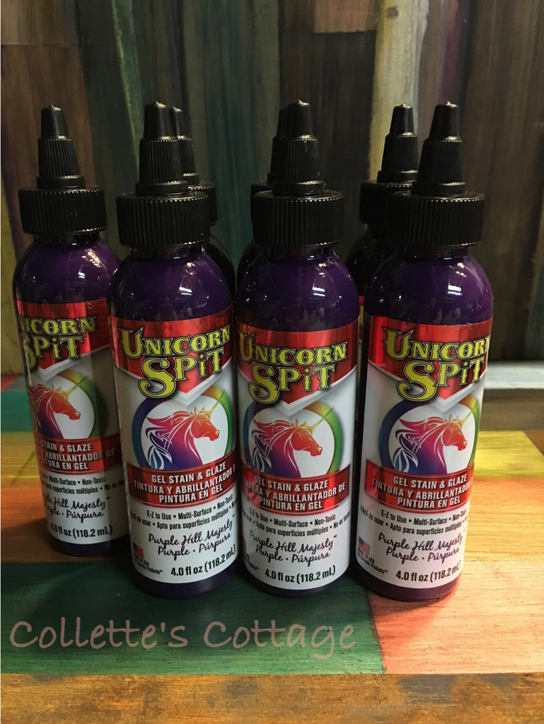 Unicorn SPiT Concentrated Gel Stain on X: This kitchen table stain blended  with Purple Hill Majesty, Zia Teal & Blue Thunder is absolutely gorgeous!  #momlife #DIY #unicornspit #Amethyst #geode #upcycling #decor   /